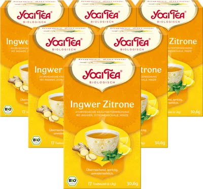 Produktbild von 6 xYOGI TEA Ingwer Zitrone | 6 x 30,6g