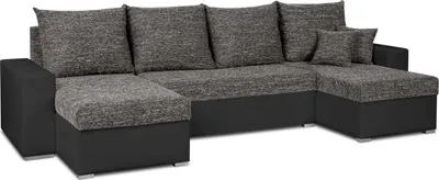 Produktbild von U-Ecksofa mit Schlaffunktion HUBERT - Grau/Schwarz