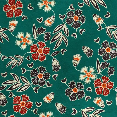 Image de Royal Velvet Tissu Polyester A coudre - Motif floral batik