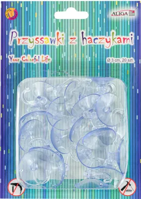 Produktbild von Aliga przyssawki z obrotowymi haczykami 3cm 20 sztuk