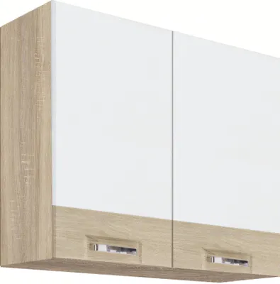 Productafbeelding van Keukenwandkast - PREMIO 43G - Wandkast 80 cm met 2 deuren, beige hoogglans