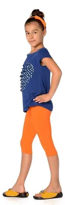 Produktbild von Kinder 3/4 Leggings in 22 Farben Baumwolle; Orange 98