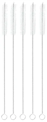 5 Trinkhalm-Reinigungsbürsten aus Edelstahl, 21 cm