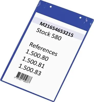 Produktbild von Kennzeichnungstasche mit Schutzklappe A4XL magnetisch VE=5 Stück blau