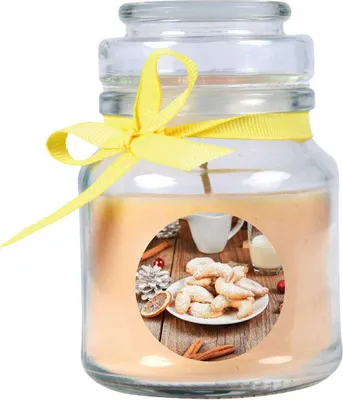 Image de Bougie parfumée en pot - Noël Crème - Bonbon 120gr ( 30h )