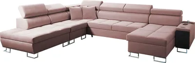 Produktbild von MIRJAN24 Ecksofa Genewa X, Eckcouch mit Schlaffunktion und Bettkasten, U-Form Polsterecke (Uttario Velvet 2955, Seite: Links)