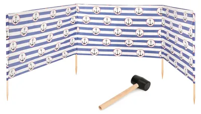 Image de Garronda plage pare-vent 4m de long plus marteau en caoutchouc GAEX001 (bande/ancre-2, 4 m)