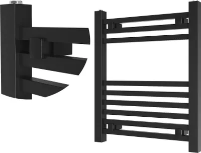 Obrázek produktu pro Granitan | Koupelnový radiátor BERGEN - 60x50 cm - černý - moderní design - praktický a elegantní