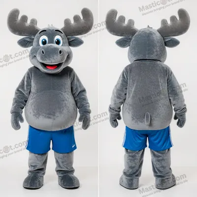 Image de Mascotte MASTICOT de l'Orignal Bleu en Peluche