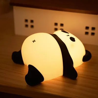 Produktbild von Nachtlicht Kinder, Nachtlampe Panda, Silikon Nachtlampe, 3 Helligkeitsstufen Dimmbar, 30 Minuten Timer, USB Aufladung, für Schlafzimmer