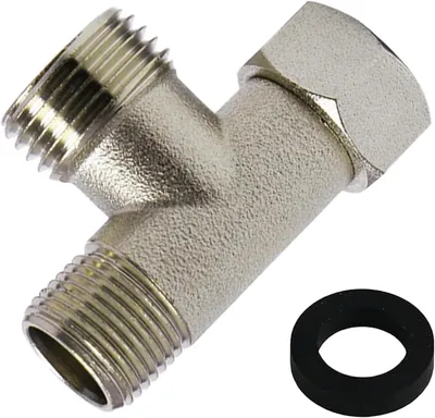 Zdjęcie produktu dla Złączka kolankowa do wody, 3/8" i 1/2" - Mosiężny trójnik kątowy - Do zbiornika spłuczki, pralki, baterii prysznicowej