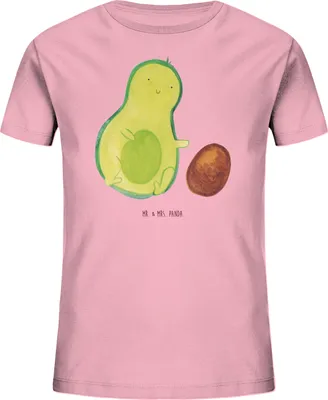 Produktbild von Mr. & Mrs. Panda Kleinkinder T-Shirt Avocado Kern rollt 7-8 Jahre (122/128) - Baumwolle Pink - Geschenk, Kinder, Kindershirt, Liebe, Bio, Schwangerschaft, Kurzarm, Teenager