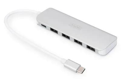 Obrázok produktu pre Digitus DA-70242-1, USB 3.2 Gen 1 (3.1 Gen 1) Type-C, USB 3.2 Gen 1 (3.1 Gen 1) Type-A, USB 3.2 Gen 1 (3.1 Gen 1) Type-C, 5000 Mbit/s, Strieborná, Hliník, 0,2 m