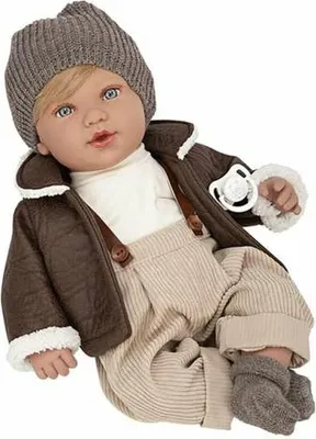 Produktbild von Baby-Puppe Arias Elegannce Iria Braun Grau 45 cm