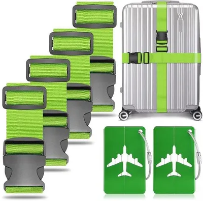 Produktbild von Famanu Bagageriemen Set - robuste Kofferriemen - 4 Stück - 200 cm x 5 cm