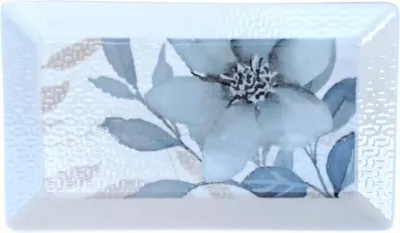 Image de Assiette plate rectangle en porcelaine - 29.5*17*2.5 cm - Flora