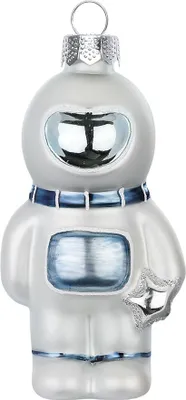 Produktbild von Christbaumschmuck Glas Astronaut 9cm weiß / blau