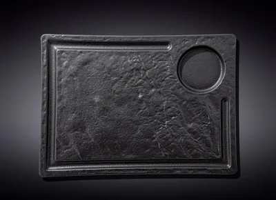 Produktbild von Rechteckiger Servierteller Schwarz 32,5 x 23 cm Kratzfest & Robust WL-661148/A