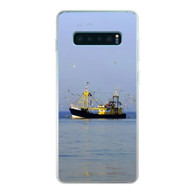 Produktbild von MuchoWow® Handyhülle Schutzhülle Hülle für Samsung Galaxy S10 Plus Nordsee - Fischerboot - Vogel Silikon Softcase Handy Hülle - Schutzhülle