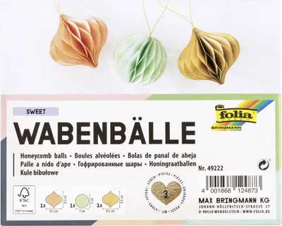 Immagine prodotto di folia 49222 folia palline a nido d'ape DOLCE, set di 3 palline