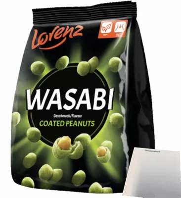 Produktbild von Lorenz Wasabi Erdnüsse Coated Peanuts (800g Packung) + usy Block