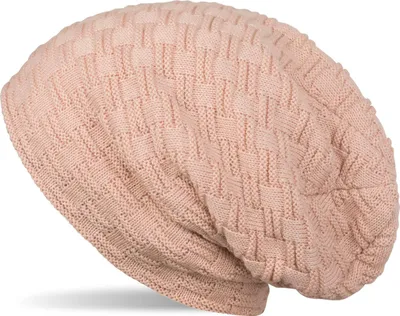 Produktbild von styleBREAKER Feinstrick Longbeanie Mütze mit Flecht Muster und warmem Fleece Innenfutter | Winter Strickmütze Uni elastisch weich bequem warm