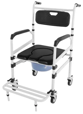 Produktbild von Duschkommode Rollstuhl, höhenverstellbar, universelle Räder, schwarz