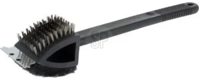 Productafbeelding van ORION Grillborstel: Reinigingsborstel voor barbecues, geschikt voor grillroosters. 3-in-1 met schraper