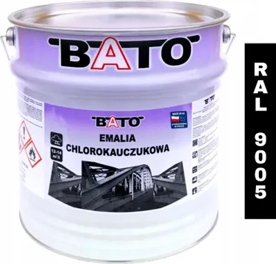 Produktbild von Chlorkautschuk-Emaille Farbe für Metall BATO RAL 9005 MATT – SCHWARZ 10 L