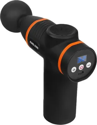 Produktbild von INF 32-Gang Mini Faszienpistole: Wiederaufladbares LCD Muskelmassagegerät Schwarz+Orange