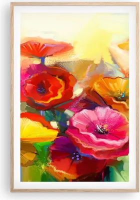 Produktbild von Gerahmtes Poster - Rahmen in heller Eiche - Blumen Frühling Flora Garten - 61x91,5 cm - Wand Bild - Wanddeko - Wandbilder - Wandposter - Bilderrahmen - Bilder - Kunstdruck - Wandbild - P2NPA61x91-2877