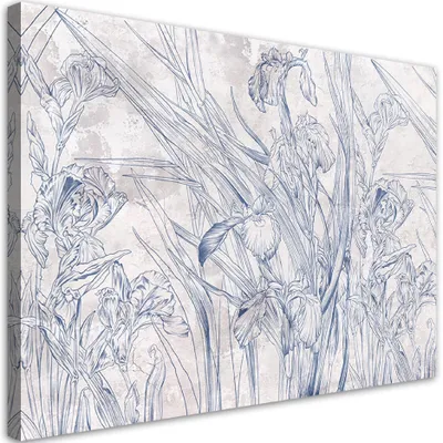 Produktbild von Leinwandbild Blaue Schwertlilienblumen 100x70 Feeby Violett bild für die wand bereit zum aufhängen