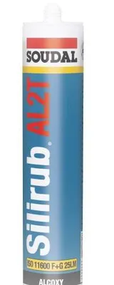 Image de Mastic silicone Silirub AL2T blanc cartouche 300ml - SOUDAL - 120648