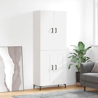 Produktbild von [Home] Highboard Weiß 69,5x34x180 cm Holzwerkstoff , Neue Mode 2024 im häuslichen Leben