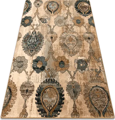 Produktbild von Wollteppich POLONIA Olivo Ornament kamel beige beige 300x400 cm