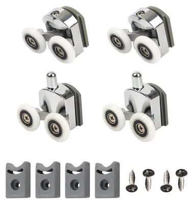 Produktbild von Solidchoice – Set mit 4 verstellbaren Rollen für Duschkabinentüren aus Glas