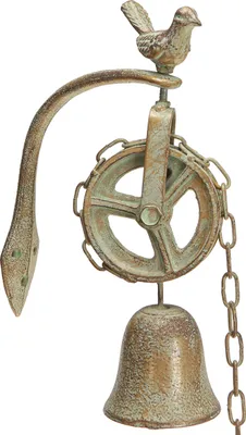Produktbild von Antike Wandglocke Metall Deko Vintage Hängend Patina