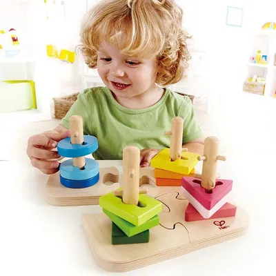 Immagine prodotto di Puzzle in legno Hape - Giocattoli educativi - Creative Peg Puzzle