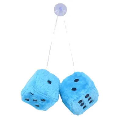 Obrázok produktu pre 2 závesné kocky do auta, plyšový prívesok do auta s bodkami a prívesok s prísavkou na autosklo chladničky