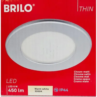 Productafbeelding van LED inbouwspot, diameter 11,5 cm, 6 Watt, mat chroom, Briloner Leuchten