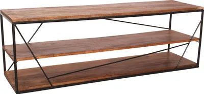 Produktbild von SIT Möbel Lowboard | mit 3 Ablageböden aus Mango-Holz antikbraun | Gestell Metall schwarz | B 140 x T 40 x H 47 cm | 12821-01 | Serie LOWBOARD