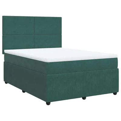 Produktbild von Boxspringbett mit Matratze Dunkelgrün 160x200 cm Samt