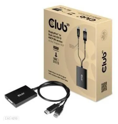 Immagine prodotto di Club3d CLUB3D Adattatore attivo da DisplayPort a Dual Link DVI-D HDCP versione ON M/F