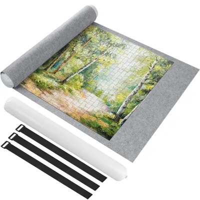 Obrázok produktu pre Podložka na skladanie puzzle, sivá, 115 x 66 cm, filcová, vhodná pre puzzle s až 1500 dielikmi
