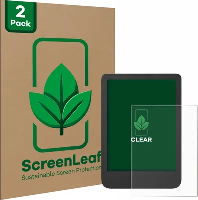 Produktbild von 2x ScreenLeaf Schutzfolie für Tolino Shine 5 Color 2024 nachhaltiger Displayschutz Display Schutz Folie Klar Transparent