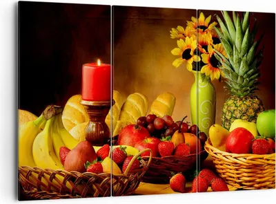 Produktbild von Bild auf Leinwand - Leinwandbild - Banane Korb Essen Früchte - 165x110cm - Wand Bild - Wanddeko - Leinwanddruck - Bilder - Kunstdruck - Wanddekoration - Leinwand bilder - Wandkunst - CE165x110-0462