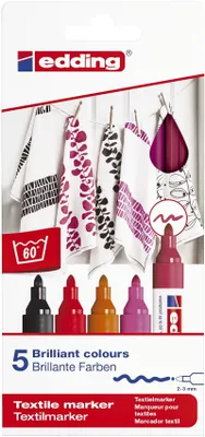 Obrázok produktu pre Edding 4500, 5 kusov, Viacfarebný, Guličkové zakončenie, Viacfarebný, Kolo, Stredná