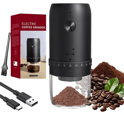 Kompakte Kaffeemühle, 40 Mahlgrade, USB-C, Keramikmahlwerk, 25 g in 2 Min.