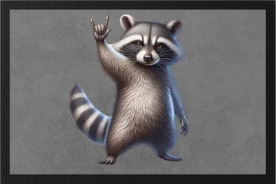 Produktbild von Waschbär Rocker Fußmatte Lustig Cool Tier Humor Frech