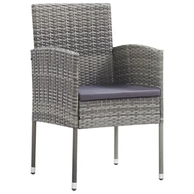 Immagine prodotto di Sedie Giardino con Cuscini Grigio Scuro 4 pz Grigie Polyrattan